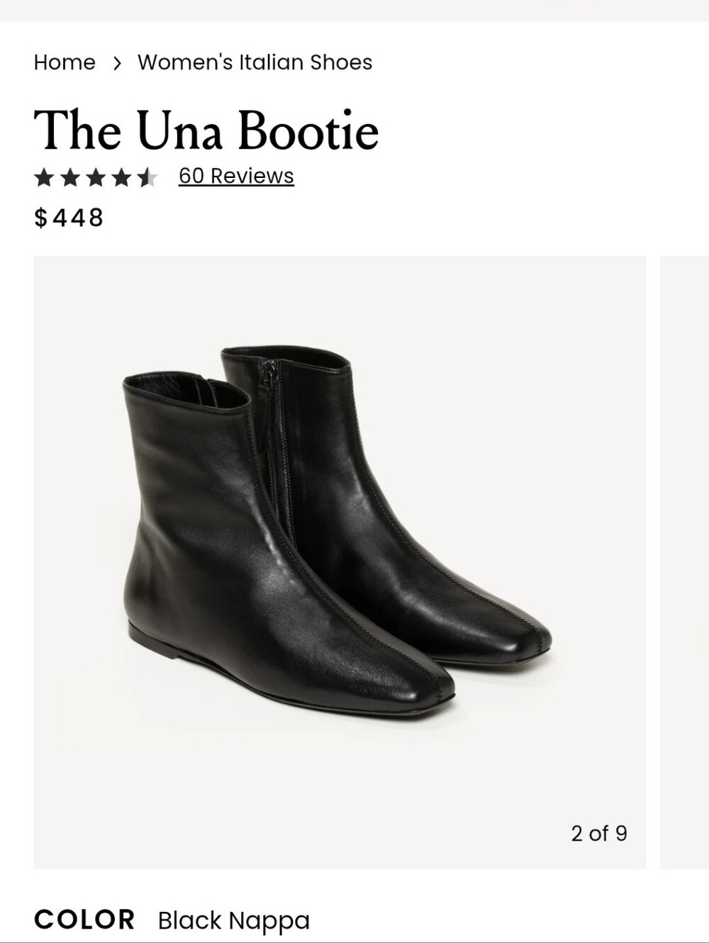 M Gemi The Una Bootie - Black Nappa Women's Ankle Boot